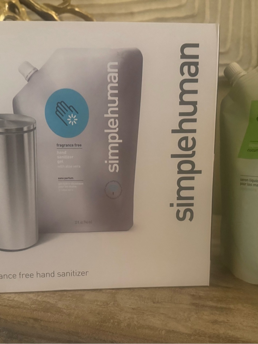 simplehuman White and Blue Fragrance Free Hand Sanitizer Refill x2